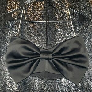 Rachel Zoe Satin Bowtie Crop Top